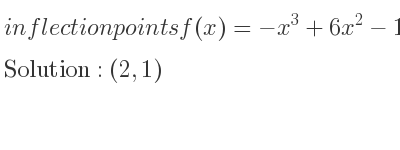 The inflection points of f(x)=-x^3+6x^2-15 are (2,1)